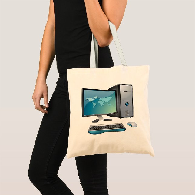 Desktop Computer with Monitor, Keyboard and Mouse Tote Bag (Creator Uploaded)