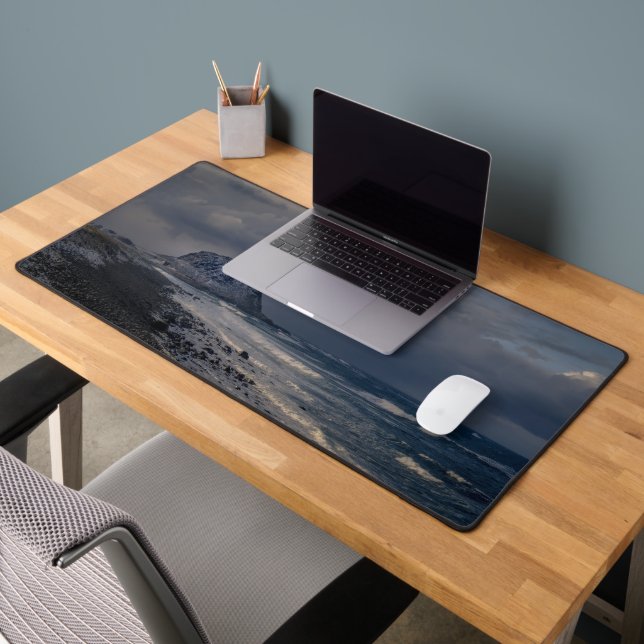Desktop Photo by Vesteralen Beach Sea Desk Mat (Office 2)