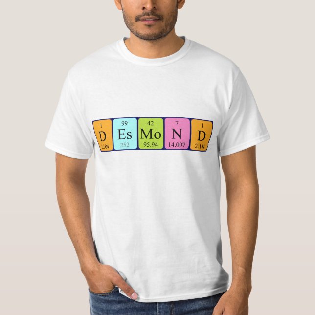 Desmond periodic table name shirt (Front)