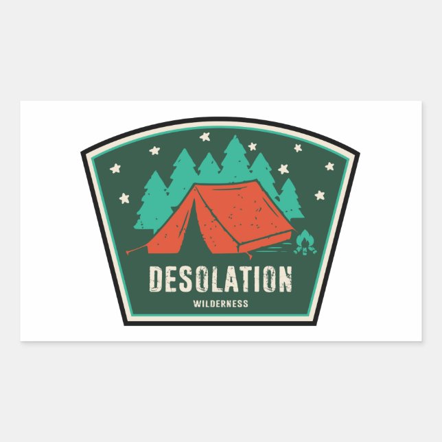 Desolation Wilderness California Camping Rectangular Sticker (Front)