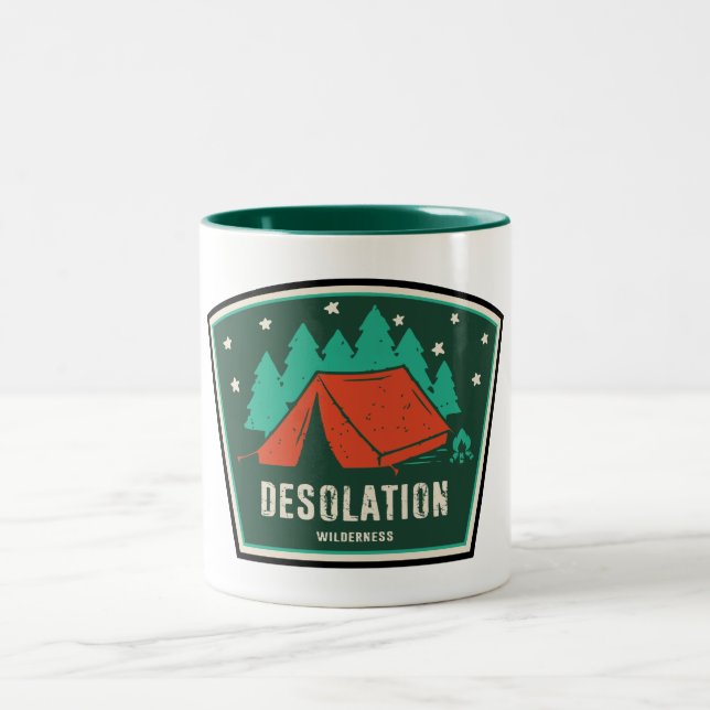 Desolation Wilderness California Camping Two-Tone Coffee Mug (Center)