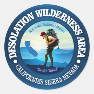 Desolation Wilderness (Hiker C) Classic Round Sticker
