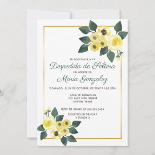 Despedida de Soltera Flores Amarilla Bridal Shower Invitation