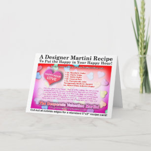 Desperate Valentine Martini Recipe Greeting Card