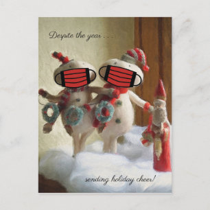 Despite the year sending holiday cheer Snowmen Postcard