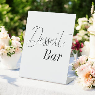 Dessert Bar Black White Bridal Shower Pedestal Sign