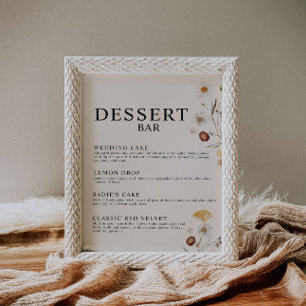 Dessert Bar Boho Wildflower Wedding Sign