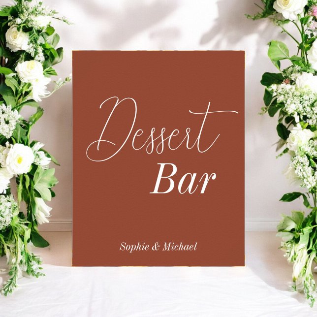 Dessert Bar Brown Wedding Terracotta Poster (Creator Uploaded)