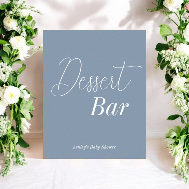 Dessert Bar Dusty Blue White  Poster (Creator Uploaded)