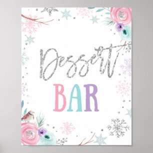 Dessert Bar Food Winter Onederland Girl Birthday Poster