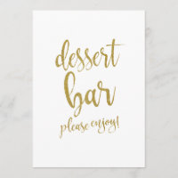 Dessert Bar Gold Glitter Affordable Wedding Sign