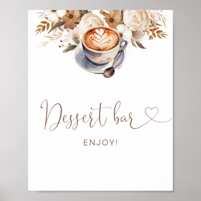 Dessert Bar Love Is Brewing Bridal Shower Poster (Front)