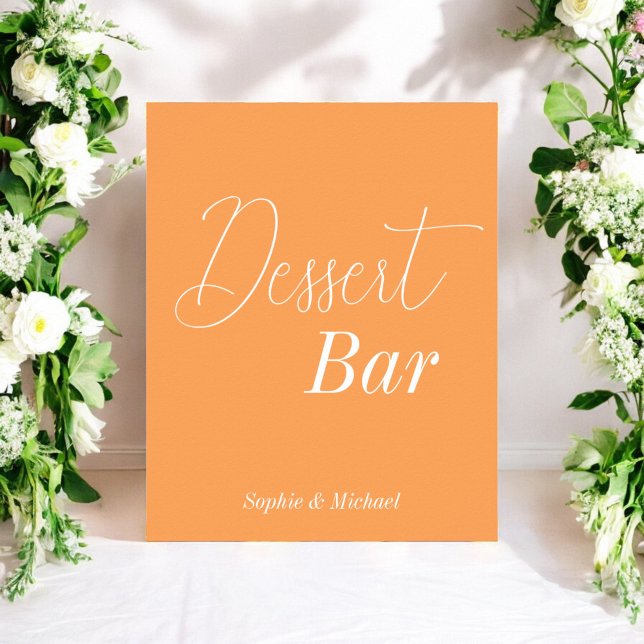 Dessert Bar Orange Baby Shower Wedding Poster (Creator Uploaded)