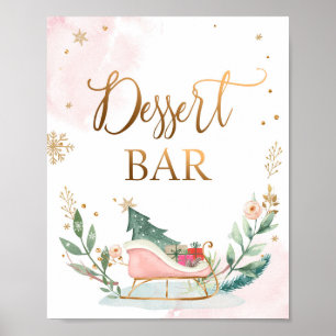 Dessert Bar Sweet Food Sleigh Girl Birthday Sign