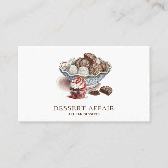 Dessert Caterer Chef Sweets Maker Business Card (Front)