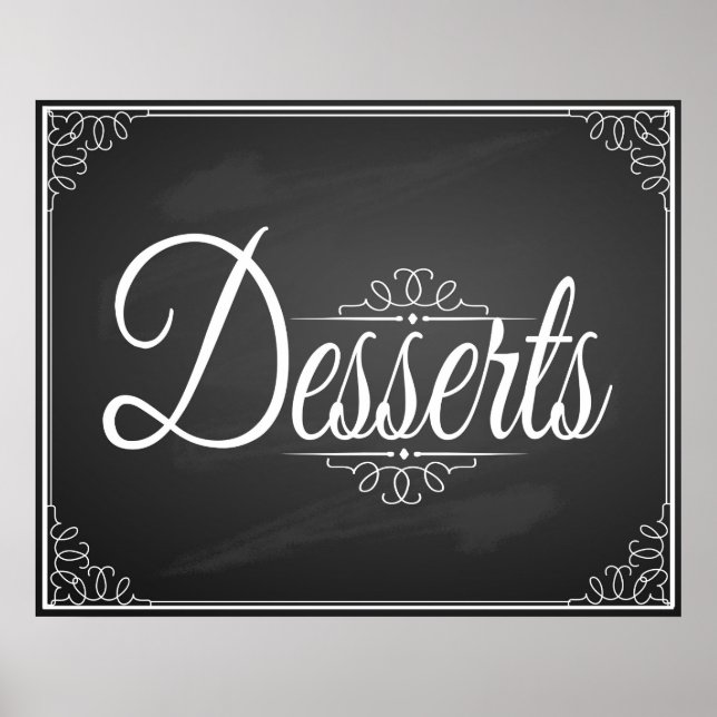 Dessert  chalkboard sign for wedding print (Front)