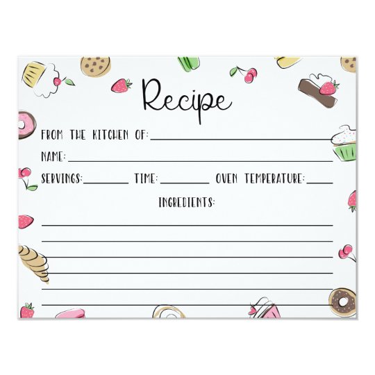 Dessert Doodles Recipe Card