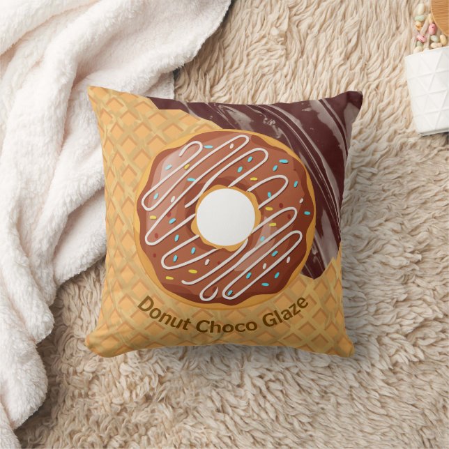 Dessert,Doughnut Choco Glaze, Chocolate Melted Cushion (Blanket)