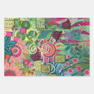 Dessert Flowers Wrapping Paper Sheet