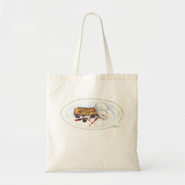 Dessert Ice Cream Peach Slice Apple Berry Recipe Tote Bag (Front)