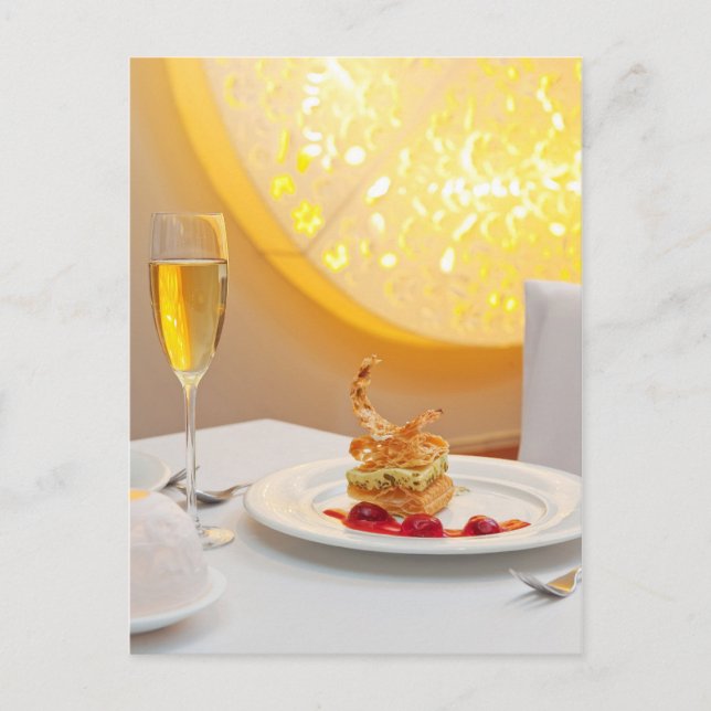 Dessert in restaurant postcard (Front)