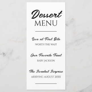 Dessert Menu Pregnancy Announcement  Unique Reveal