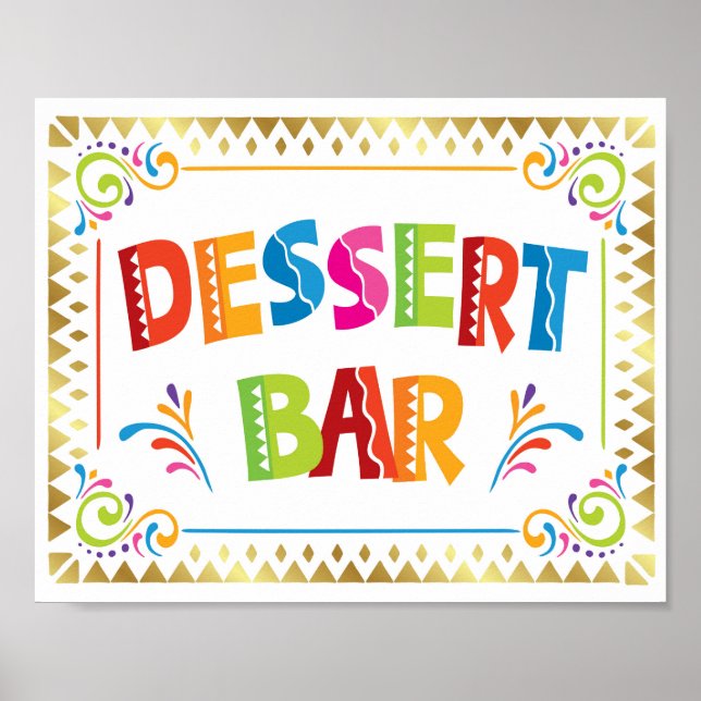 DESSERT PARTY Fiesta Party Sign Print (Front)