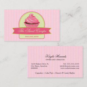 Dessert Pink Cupcake Business Card