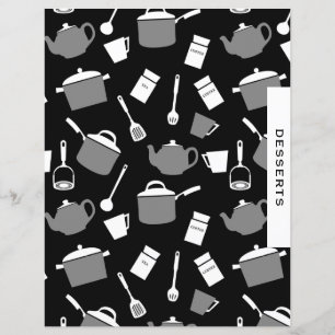 Dessert Recipe Divider   Black & White Kitchen