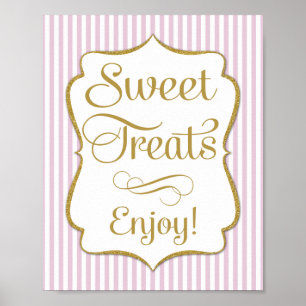 Dessert Sign Pink Gold Sweet Treats