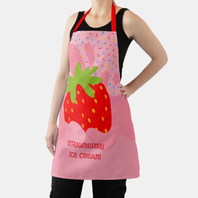 Dessert, Strawberry Ice Cream, Rainbow Sprinkle Apron (Insitu)