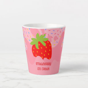Dessert, Strawberry Ice Cream, Rainbow Sprinkle Latte Mug