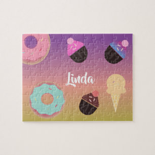 Dessert Summer Ombre Rainbow Colourful Kids Jigsaw Puzzle