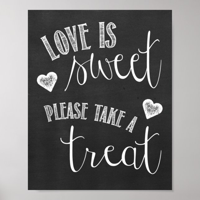 Dessert Table Chalkboard Wedding Poster (Front)