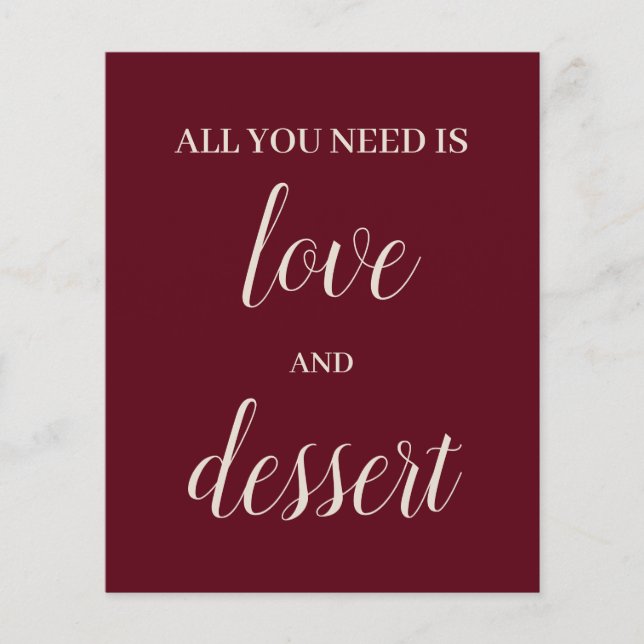 Dessert Table Sign (Front)