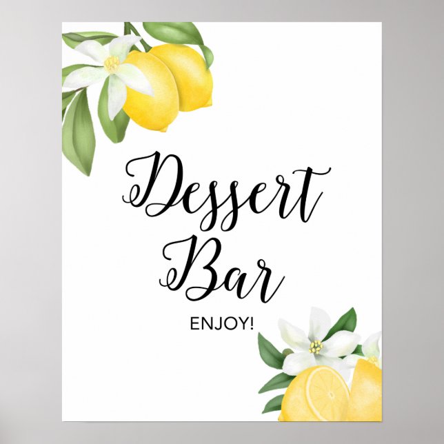 Dessert Table Sign Lemon Citrus Shower Table Sign (Front)