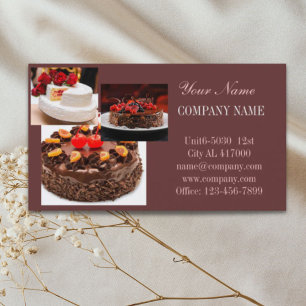 dessert wedding cake baker bakery business card