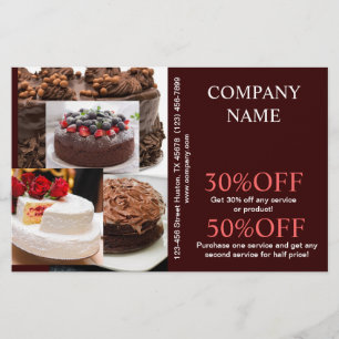 dessert wedding cake baker bakery flyer