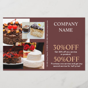 dessert wedding cake baker bakery flyer
