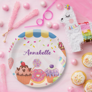 Desserts and Candies Party Paper Plate