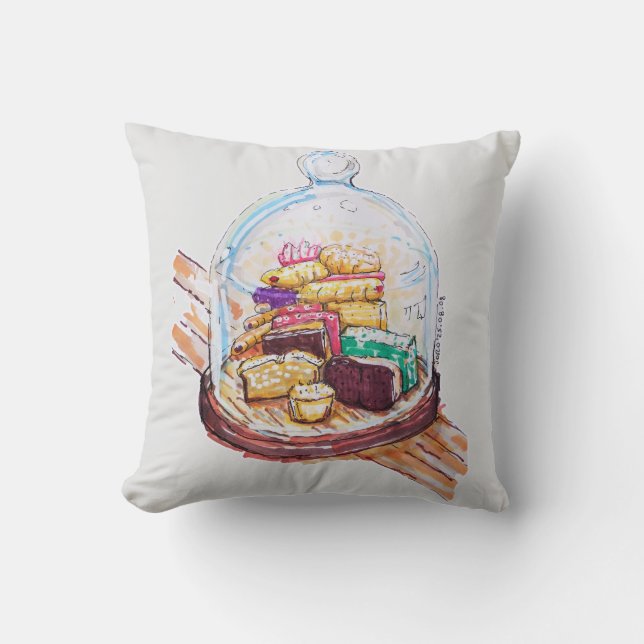 Desserts Under Glass Dome Cushion (Front)