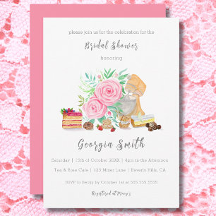 Desserts With Mixer And Roses Bridal Shower Invitation