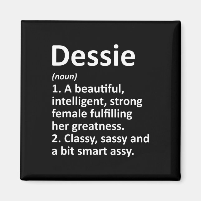 Dessie Definition Personalised Name Funny Christma Magnet (Front)