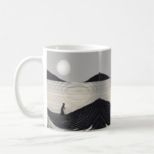 Dessin minimalist simple d'une personne et d'une v coffee mug