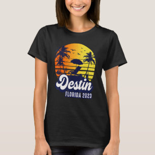 Destin 2023 Florida Sunset Beach Retro T-Shirt