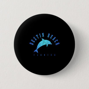 Destin Beach Florida Fl Vintage Dolphin Holiday  6 Cm Round Badge