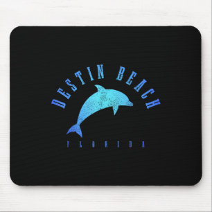 Destin Beach Florida Fl Vintage Dolphin Holiday Mouse Pad