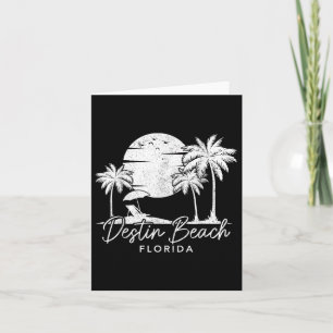 Destin Beach Florida Fl Vintage Sunset Surfer Vaca Card