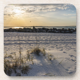 Destin Beach Florida Jetty Sunset Coaster Set