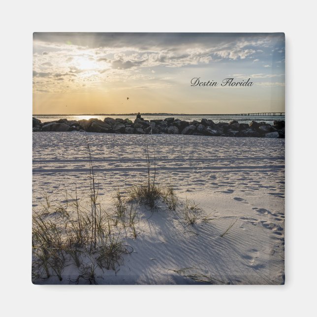 Destin Beach Florida Jetty Sunset Magnet (Front)